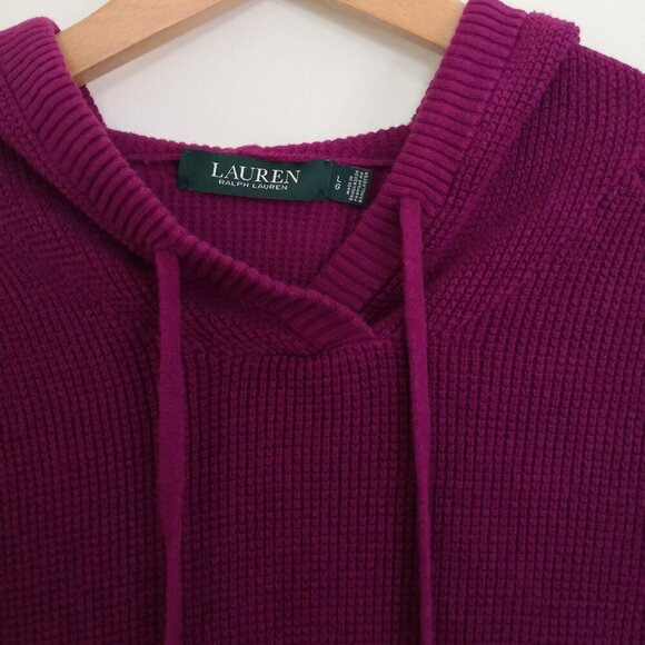 LRL 100% Cotton Pullover Hoodie Sweater Purple Rose Size L - Picture 2 of 6